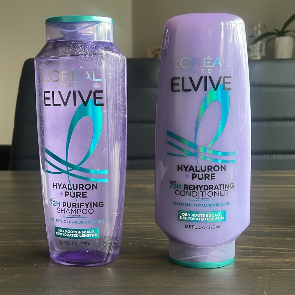 L'Oreal Elvive Hyaluron Pure Hair Care shampoo conditioner Duo NEW - Picture 1 of 4